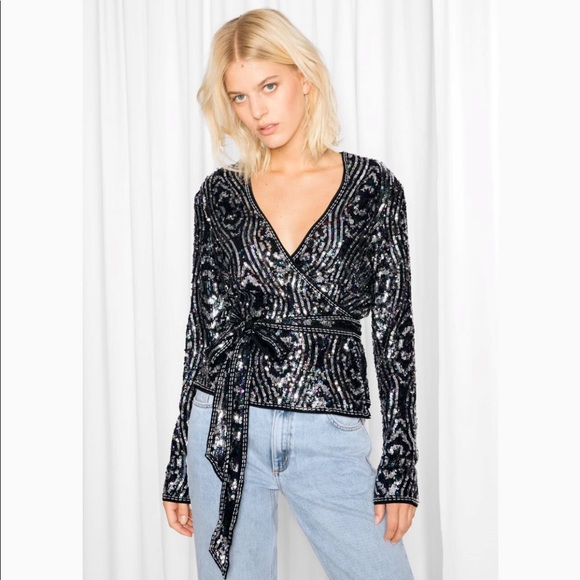 sequin wrap top